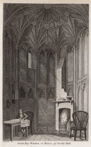 Grande janela de sacada ou recesso de Crosby Hall de Robert Blemell Schnebbelie
