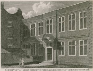 Vista norte, de, rainha elizabeth, livre, escola gramática, st, saviour&39;s, Southwark