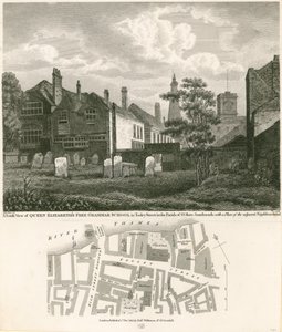 Escola de gramática gratuita da Rainha Elizabeth em Tooley Street, St Olave, Southwark, Londres de Robert Blemell Schnebbelie