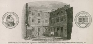 Vista sul da Escola de Gramática Livre da Rainha Elizabeth, St. Saviour, Southwark de Robert Blemell Schnebbelie