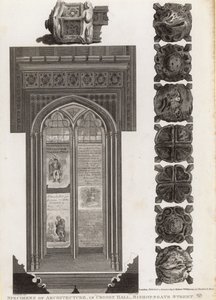 Espécimes da arquitetura em Crosby Halll, rua de Bishopsgate, Londres de Robert Blemell Schnebbelie