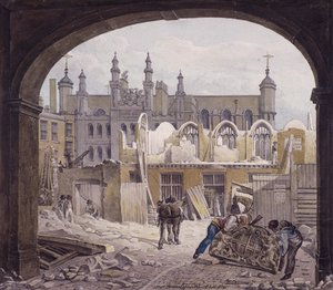 Demolição da Capela Guildhall, Londres, 1820