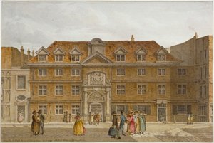 Vista do Blackwell Hall na King Street, cidade de Londres, 1819.