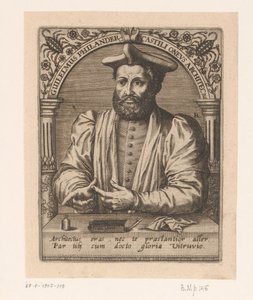 Retrato de Guillaume Philandrier Guilelmus Philander Castili oneus architectus (título no objeto) Série de retratos de estudiosos dos séculos XV e XVI (título da série)