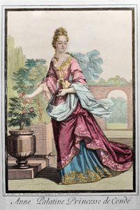 Anne Palatine, Princesa de Conde (Anne de Baviere (1648-1723) (Anne Henriette Julie de Baviere) (Anna del Palatinato) - gravura de Robert Bonnart -