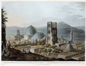 Jerusalém com a Igreja do Santo Sepulcro - em "" Os Lugares Santos "", de acordo com os desenhos originais de R. Bowyer