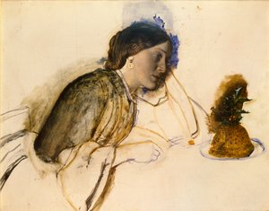 Jantar de Natal da pobre atriz, c1860