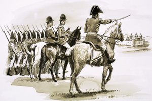Arthur Wellesley à frente do 23º Regimento em Mysore