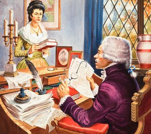Robespierre e Eleanore Duplay (guache sobre papel)