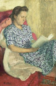 Retrato de uma mulher a ler de Robert Buhler