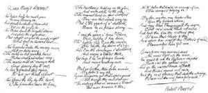 Rainha Marys Lament, poema escrito à mão por Robert Burns, final do século XVIII, 1840