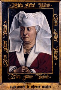 "Retrato de Marie de Pacy" Pintura de Robert Campin, mestre de Flemalle (1378-1444) 1415-1440 Tournai. Museu de Belas Artes da Bélgica de Robert Campin