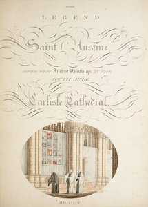 Ms. New Coll 380, f9r. As antiguidades da Igreja Catedral de Santa Maria, Carlisle, desenhada por Robert Carlile, 1795 (caneta e tinta sobre papel)