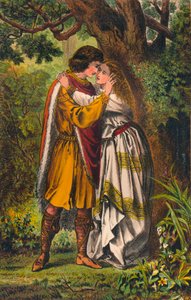 Póstumo. Minha rainha! Minha amante! Ó senhora, não chore mais. Cymbeline: Ato I, Cena I, c1875