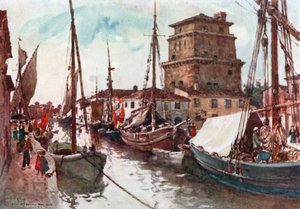 Porto de Viareggio (litografia a cores)