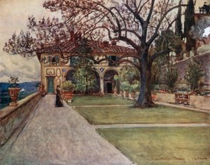 A Villa Medici em Fiesole (litografia a cores)