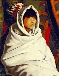 Menina indiana em um cobertor branco, 1917 de Robert Cozad Henri