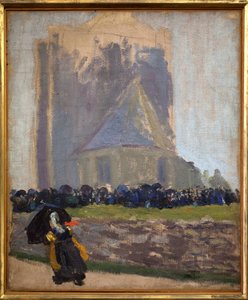 A torre quadrada em Saint Guenole. Pintura de Robert Delaunay (1885-1941). Óleo sobre tela, por volta de 1905. Museu de Belas Artes de Brest. de Robert Delaunay