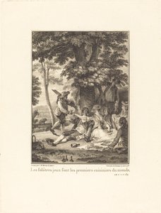 Jogos lúdicos são os primeiros cozinheiros do mundo de Robert Delaunay after Jean Michel Moreau