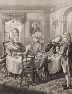 Um mestre parson com um bom viver, 1782 (caneta, pincel e tinta lava no papel) de Robert Dighton
