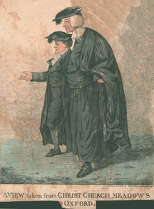 Uma visão tirada de Christ Church Meadows, Oxford, 1807 de Robert Dighton