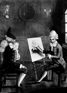 O pintor de macarrão, ou Billy Dimple sentado para sua foto, 1770 de Robert Dighton