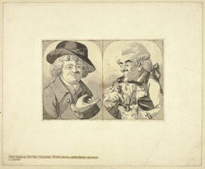 Duas caricaturas de busto de Robert Dighton