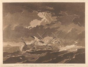 Placa III. O "Lady Juliana" com outros navios em perigo na noite de 16 de setembro, quando a frota se dispersou de Robert Dodd