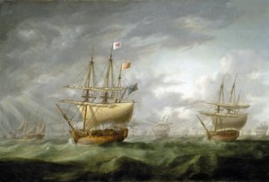 A perda do HMS "Ramillies" em setembro de 1782 de Robert Dodd