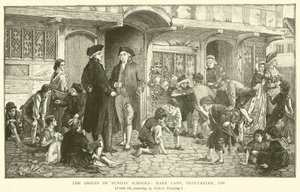 A origem das escolas dominicais, Hare Lane, Gloucester, 1780