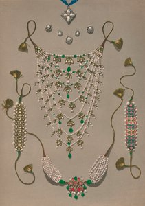 Broches e brincos com pingente de cruz, Suíte de ornamentos indianos, 1863.