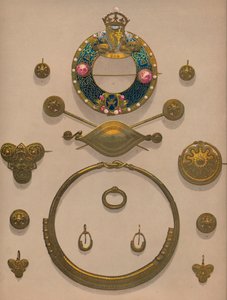 Ornamentos de ouro e broche, 1863. de Robert Dudley