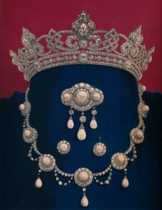 Parure de diamantes e pérolas - o presente de HRH O príncipe de Gales, 1863.