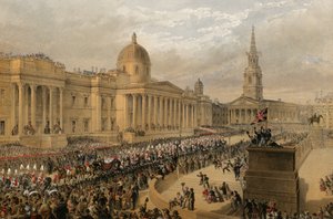 Trafalgar Square, Londres, 7 de março de 1863 (gravura)