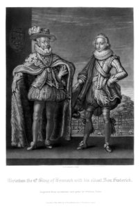 Christian IV, rei da Dinamarca, com seu filho mais velho Frederick, 1816.