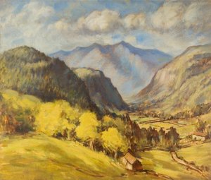Paisagem do Vale (petróleo a bordo) de Robert Ernest McEune