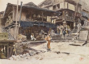 Uma rua em Ikao, Japão I, 1890 de Robert Frederick Blum