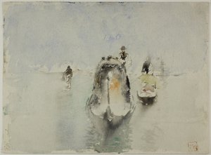 Gôndolas, Grande Canal, Veneza de Robert Frederick Blum