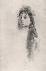 Cabeça de uma garota de cabelo comprido,.n.d., n.d.. de Robert Frederick Blum