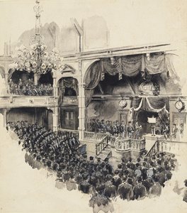 Cena de abertura do Parlamento Japonês, 1890 de Robert Frederick Blum