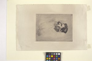 Retrato de perfil de um homem (gravura) de Robert Frederick Blum