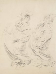 Esboço de tapeçaria possivelmente para Moods to Music mural, 1893-95 (grafite e lápis amarelo em papel de capa de chuva) de Robert Frederick Blum