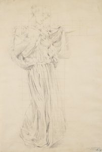 Estudo para Moods to Music, 1893-95 (grafite com lápis amarelo em papel de capa de chuva) de Robert Frederick Blum