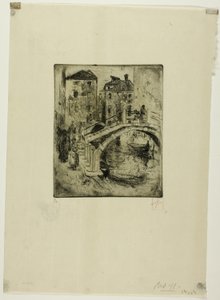 Canal veneziano e pontes de Robert Frederick Blum