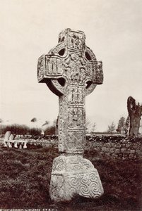 A Cruz Alta do Norte em Castledermot, Co. Kildare, Irlanda (foto em sépia) de Robert French
