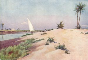 No canal Ismailia, perto de Tel-El-Kebir, c1880, 1904 de Robert George Talbot Kelly