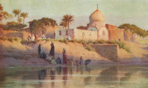 Aldeia de Shinbab no Nilo Inferior, c1880, 1904 de Robert George Talbot Kelly