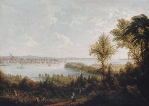 Vista da baía e da cidade de Nova York de Weehawken, 1840. de Robert Havell