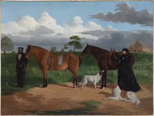 Sra Adolphus Sceales com Black Jimmie na Estação Merrang, 1856 de Robert Hawker Dowling