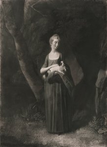 Miss Cunningham segurando o seu King Charles Spaniel de Robert Healy